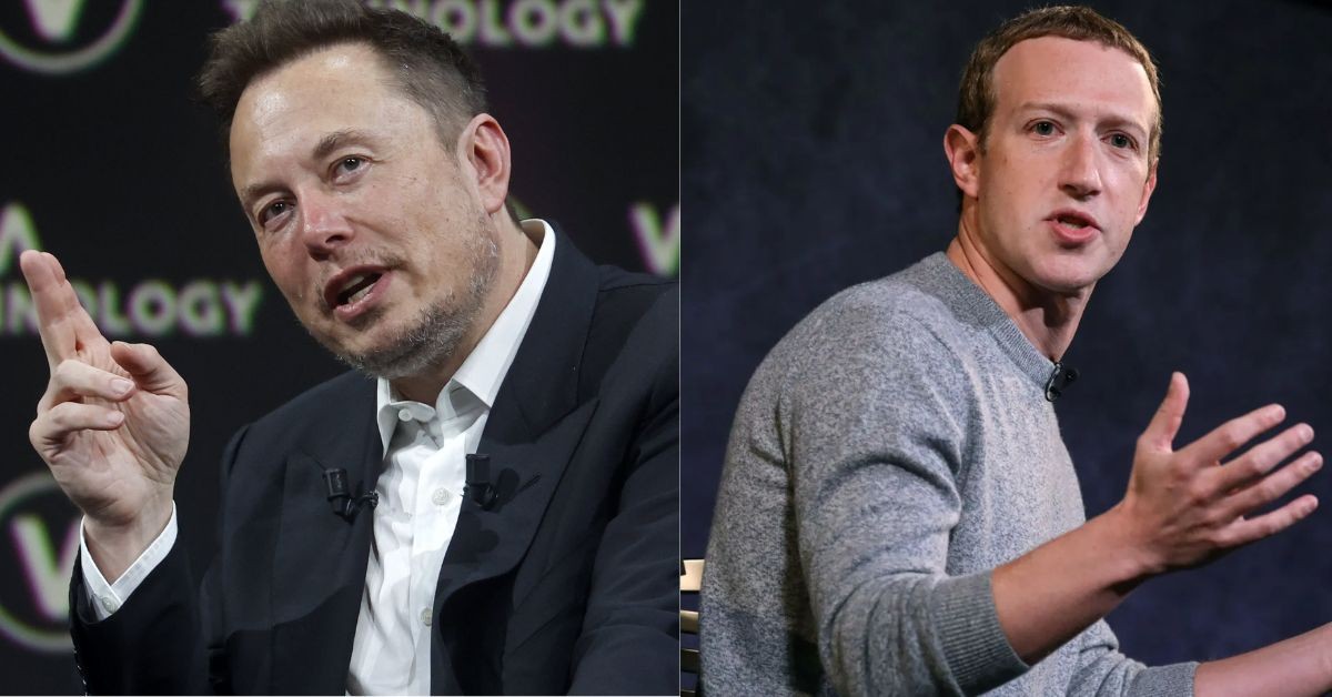 Elon Musk( left), Mark Zuckerberg (right)