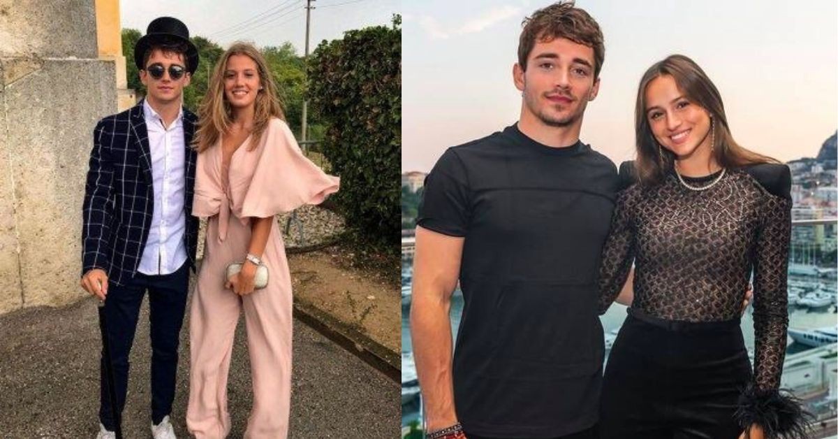 Charles Leclerc with Giada Gianni (Left) and Charles Leclerc with his ex Charlotte Sine (right) (credits Pinterest and MARCA)
