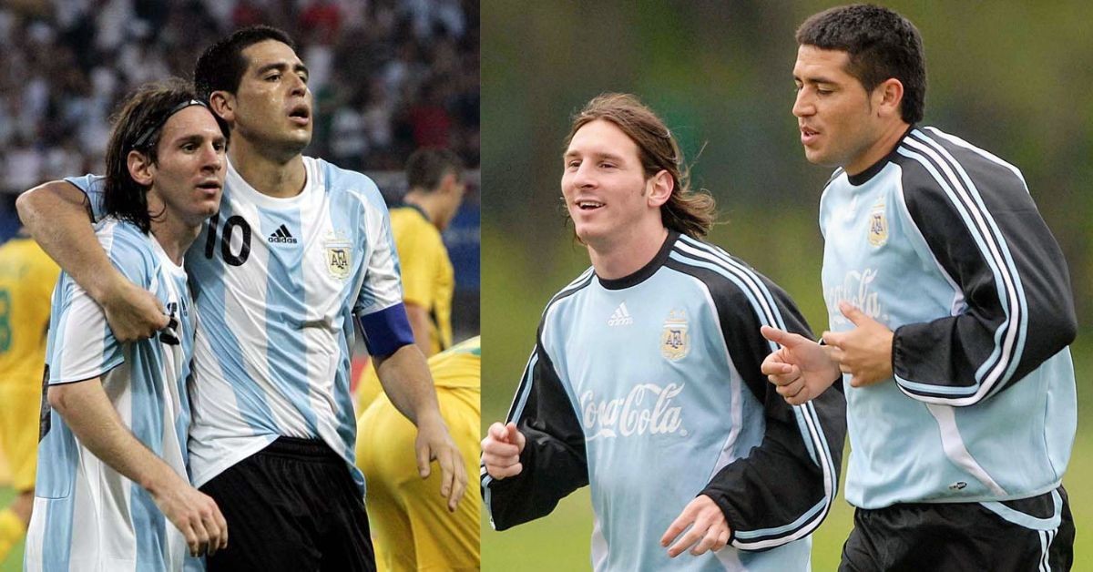 Lionel Messi and Juan Roman Riquelme