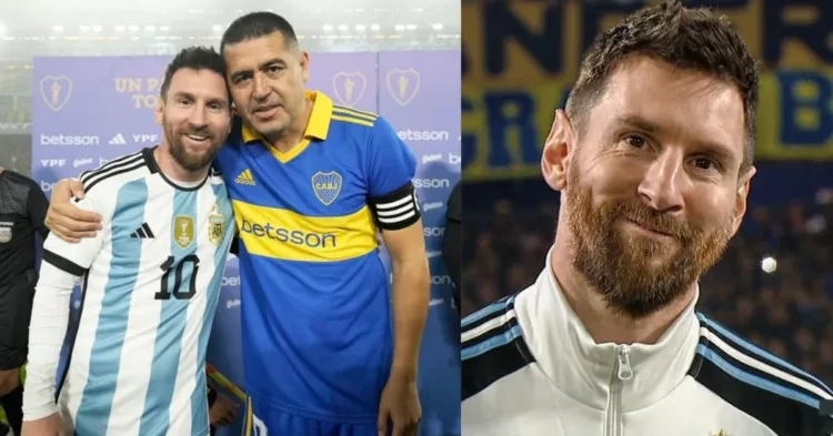 Lionel Messi was brough to tears during Juan Roman Riquelme's testimonial match