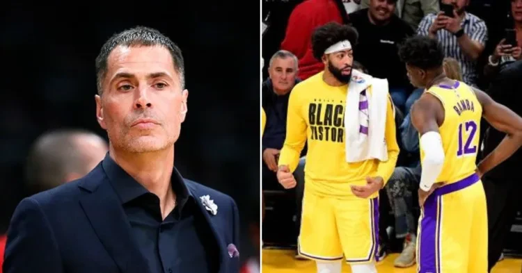 Los Angeles Lakers general manager Rob Pelinka, Anthony Davis and Mo Bamba (Credits - NBA.com and Getty Images)