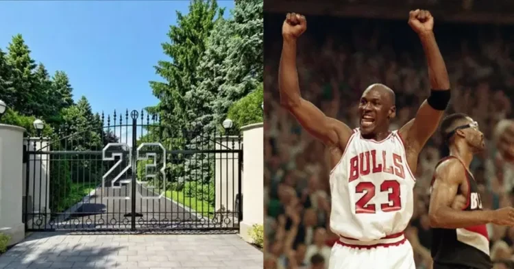 Michael Jordan and his Chicago mansion gate