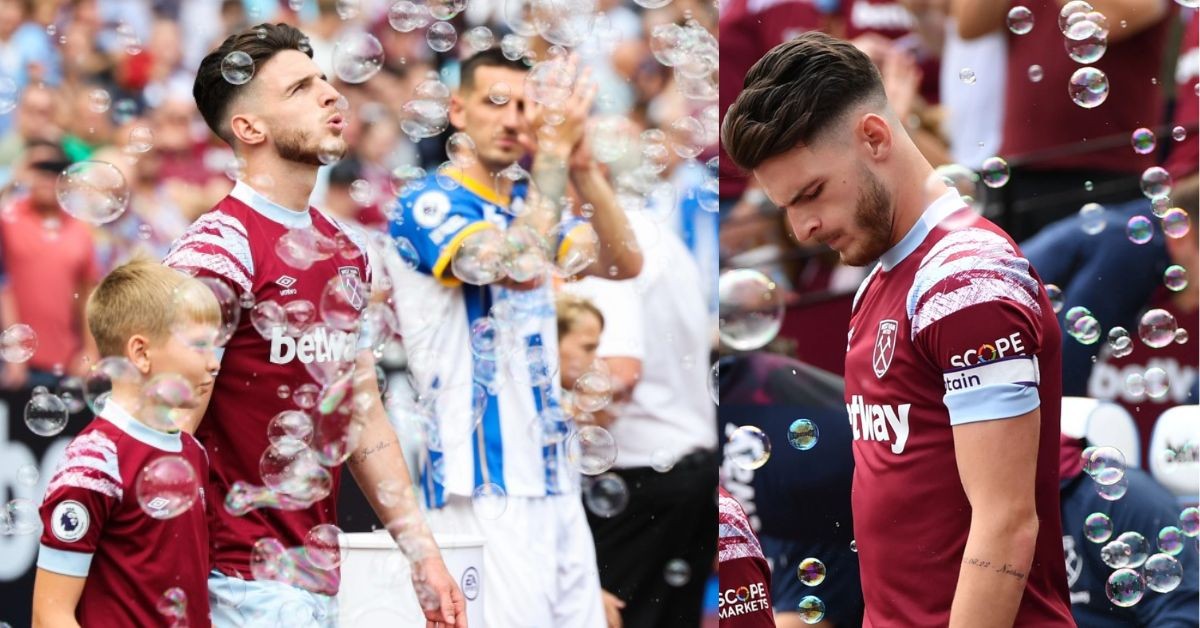 Declan Rice displayed his tattoo dedicated to his first-born child