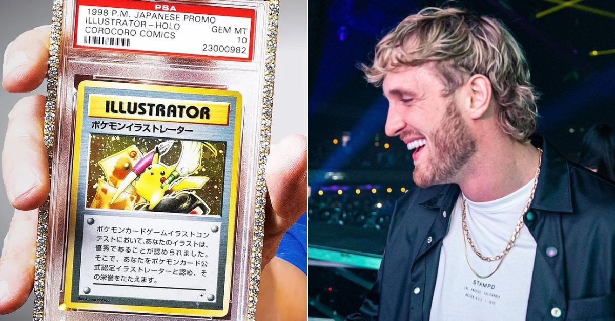 Logan Paul and his Pokemon card (Credits Marca and Kotaku)