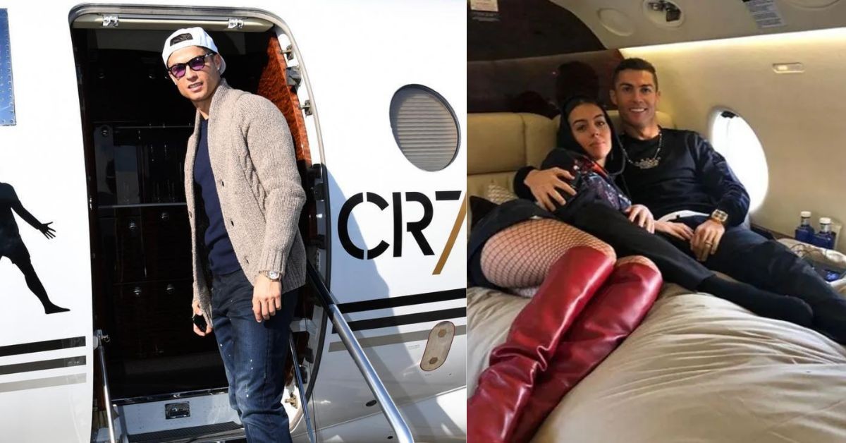 Ronaldo owned a private jet (credits- Twitter, Instagram)