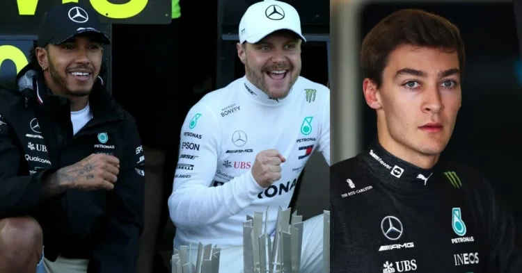 Lewis Hamilton, British driver with Valtteri Bottas for Mercedes and George Russell(Credits The Telegraph and The Independent )