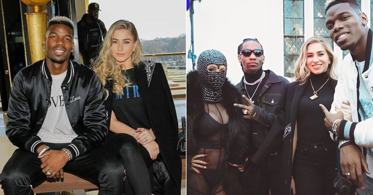Paul Pogba’s with wife Zulay Pogba (left) along with Cardi B (right)