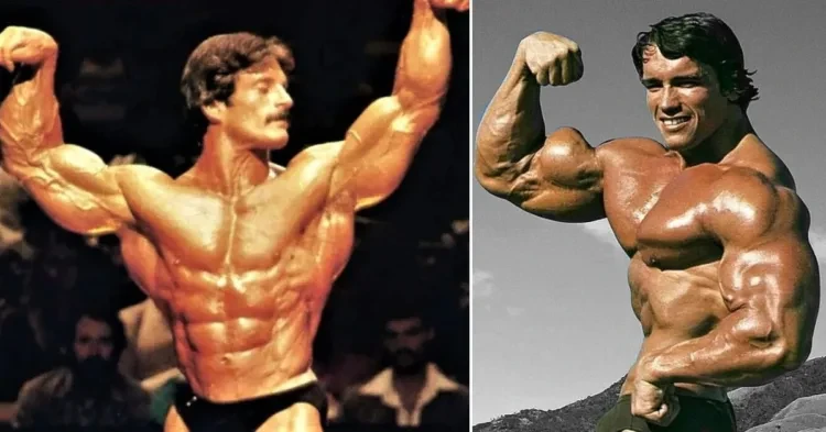 Mike Mentzer (L), Arnold Schwarzenegger (R). (Credits: Greatest Physiques)