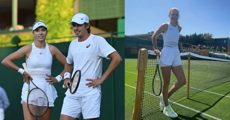 Katie Boulter and Alex De Minaur at Wimbledon (credits Twitter)
