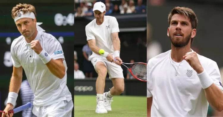 Andy Murray, Liam Broady and Cameron Norrie Wimbledon