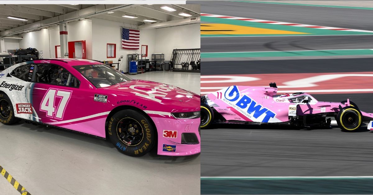 F1 BWT car and NASCAR car (Credits Twitter and Autoweek)