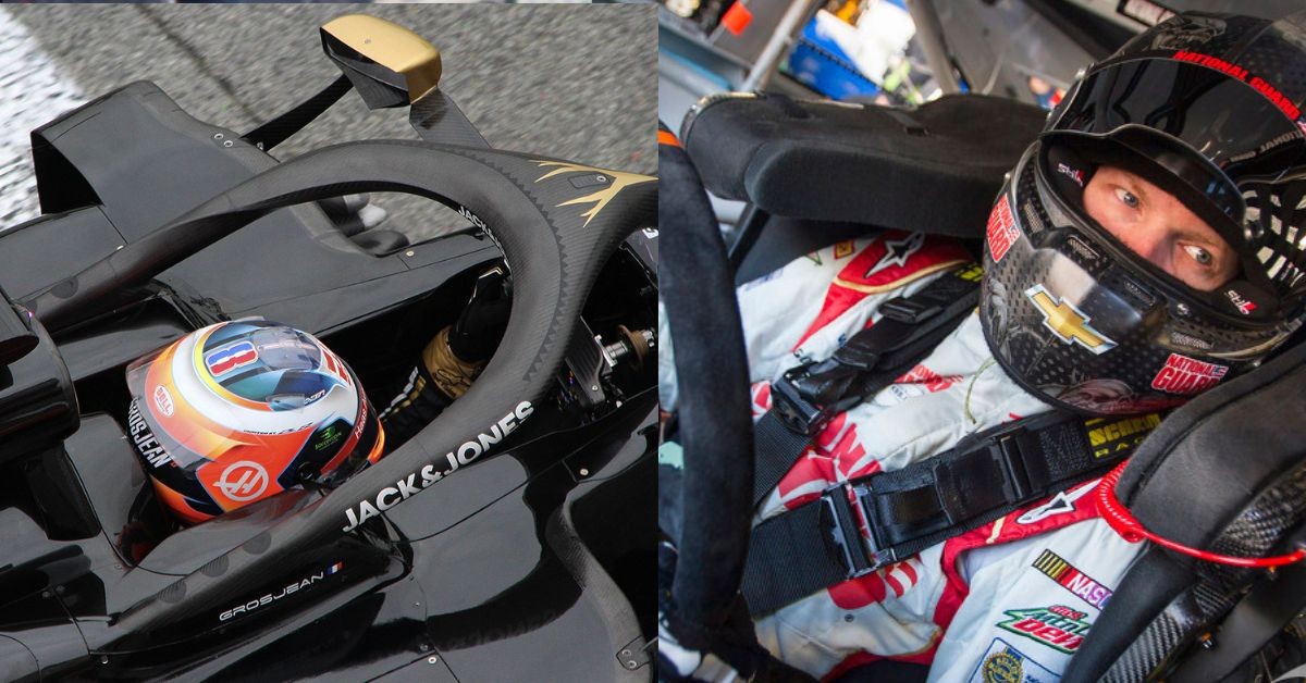 safety features in F1 and NASCAR cars (Credits Trackside and Motorsports)