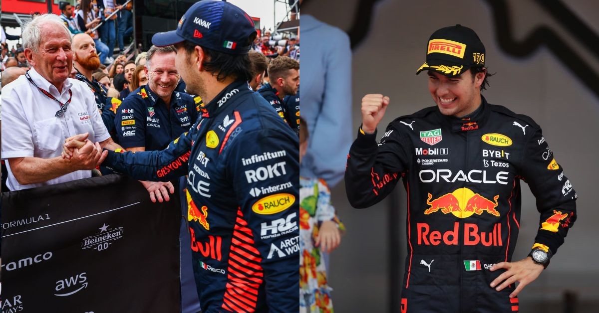Sergio Perez with Helmut celebrating a win (Credits SBNation and News18)