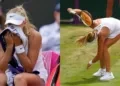 Mirra Andreeva on the receiving end of the Umpire at Wimbledon