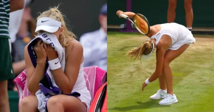 Mirra Andreeva on the receiving end of the Umpire at Wimbledon