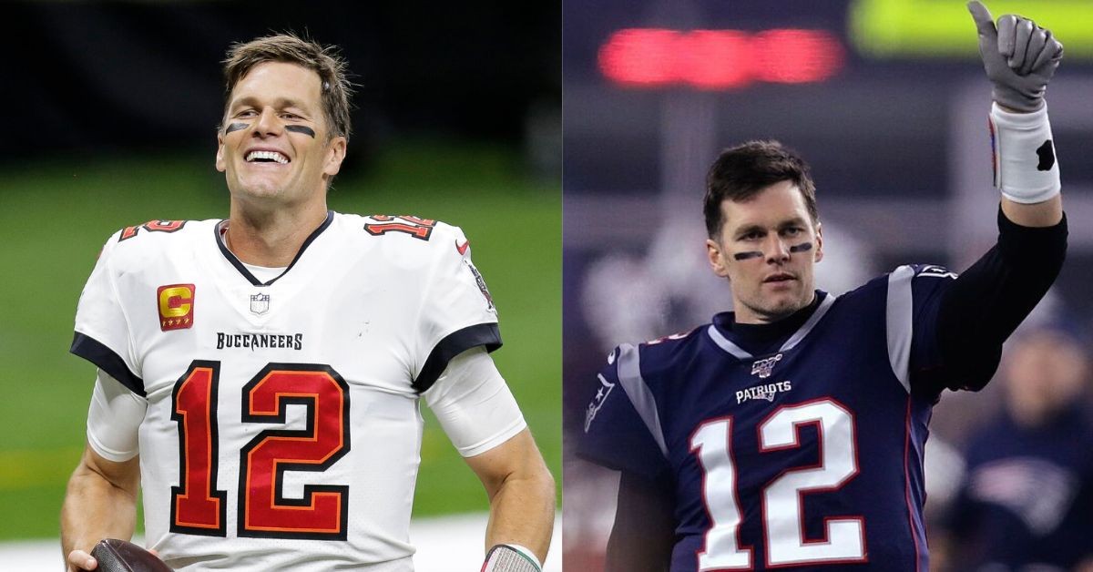 Tom Brady for the Buccaneers and the Patriots (Credit: CNN)