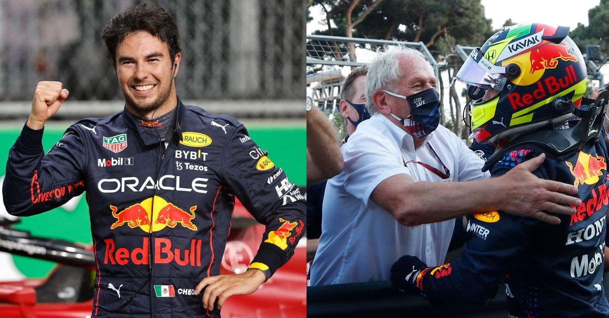 Sergio Perez winning the Azerbaijan Grand Prix(Credits News18 and Infobae)