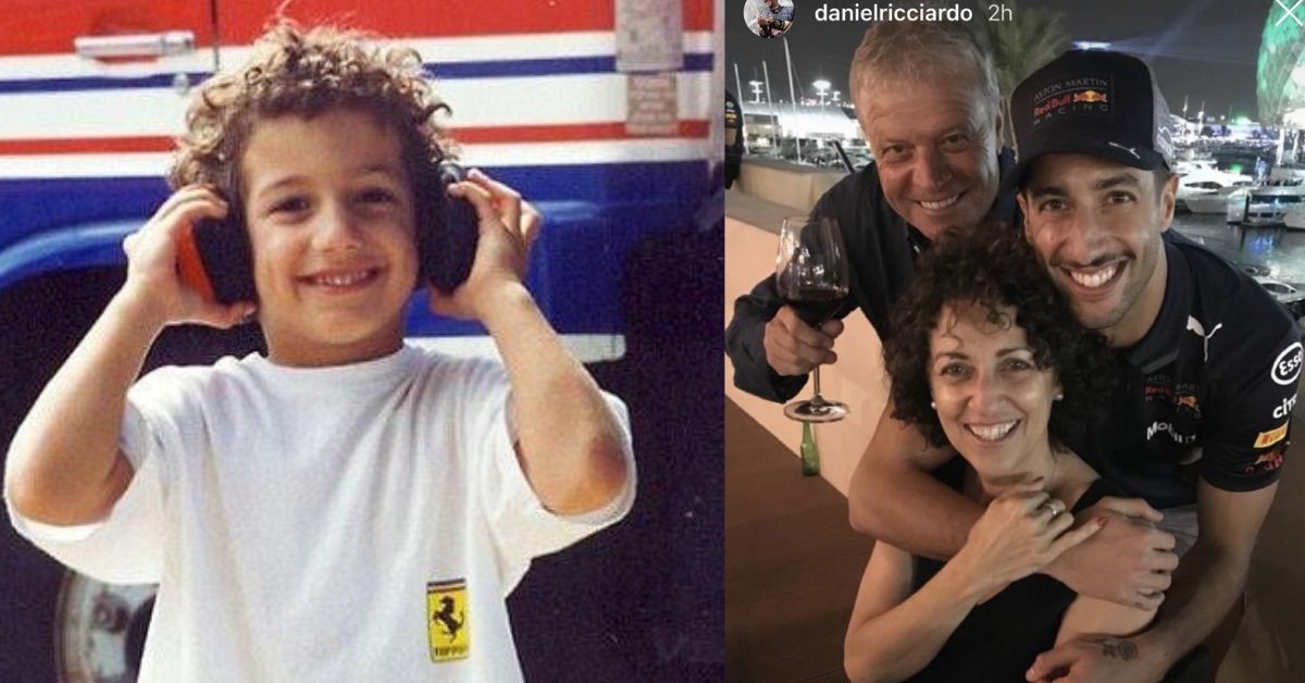 Daniel Ricciardo with his parents Grace and Giuseppe (Credits Twitter and Pinterest)