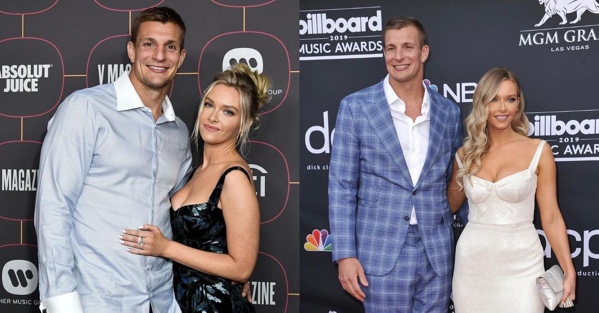 NFL star Rob Gronkowski with girlfriend Camille Kostek (Credit: People)