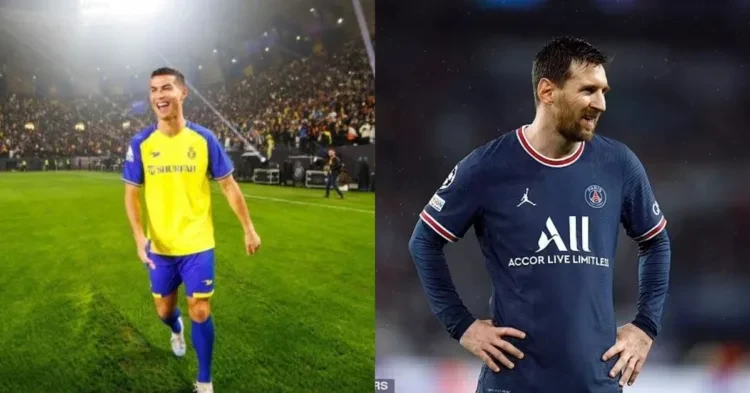 Cristiano Ronaldo (left) Lionel Messi (right) (credits- Twitter, Reuters)