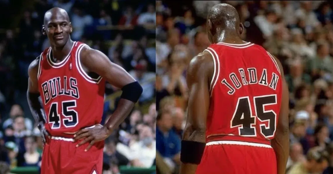 Michael Jordan wearing #45