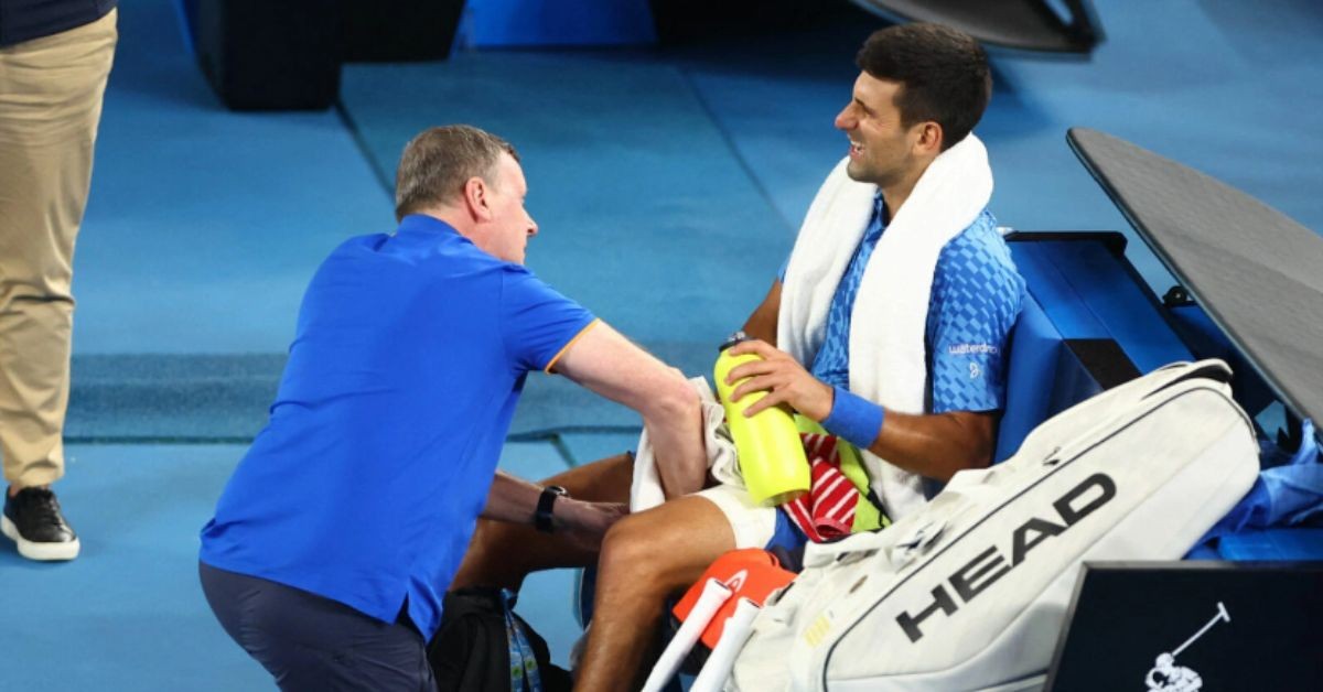 Novak Djokovic suffered a 3 cm hamstring injury at Australian Open 2023