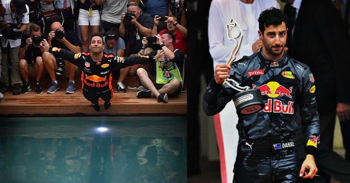 Daniel Ricciardo wins a race with Red Bull (Credits Pinterest)