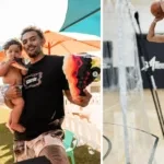 Trae Young with his family and the Adidas Trae Young 3