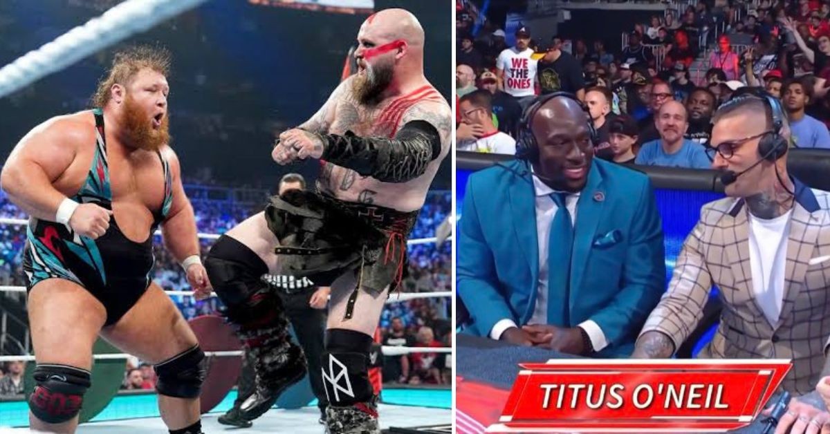 Titus returns during Viking Rules match