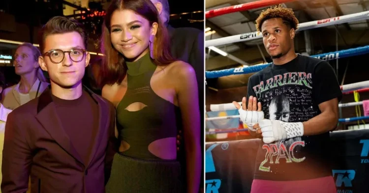 Zendaya and Tom Holland (L), Devin Haney (R). (Credits: People & Bloomberg)