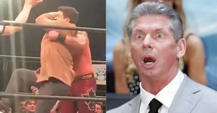 Tony Khan delivers a stunner (left) Vince McMahon (right)