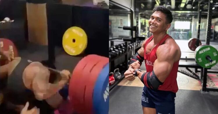 Justyn Vicky(right) and Justyn Vicky working out at the gym (Left)