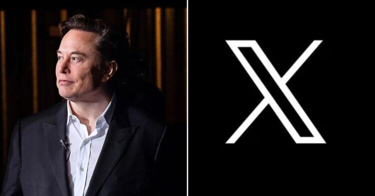 Elon Musk and Twitter's new logo X (Credit: CNN)