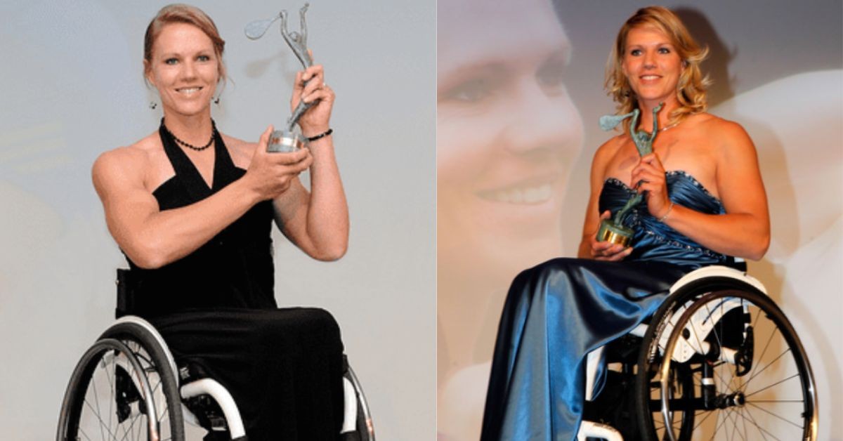 Esther Vergeer posing with her trophies (Credits: Getty Images)