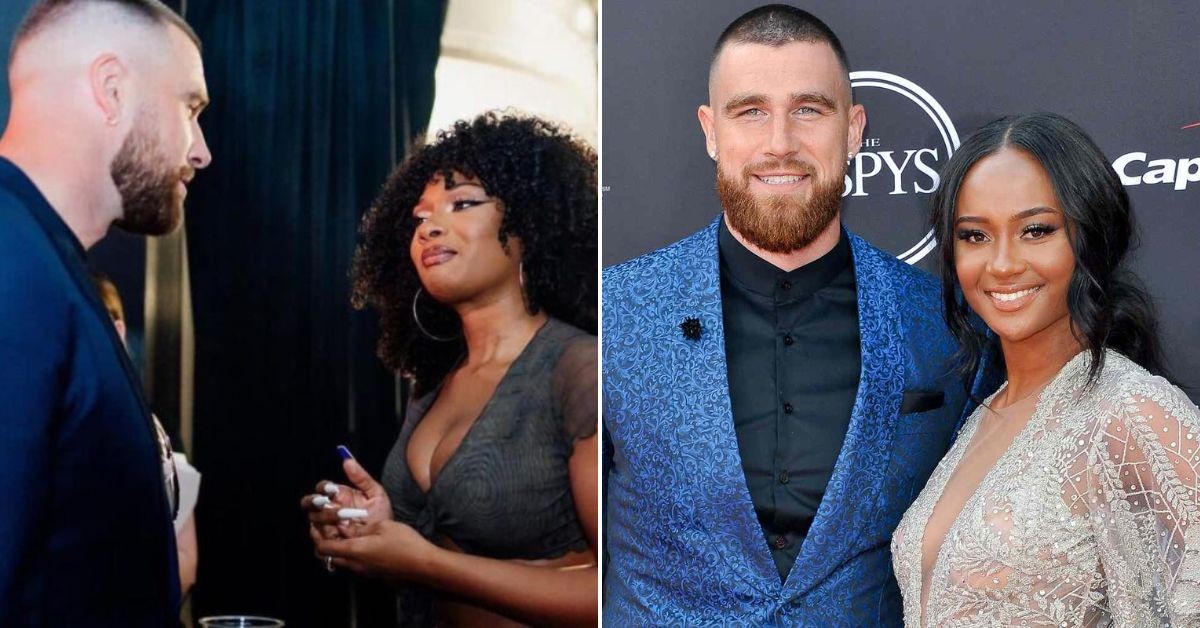 Travis Kelce with Megan Thee Stallion, and with ex-girlfriend Kayla Nicole (Credit: MARCA)