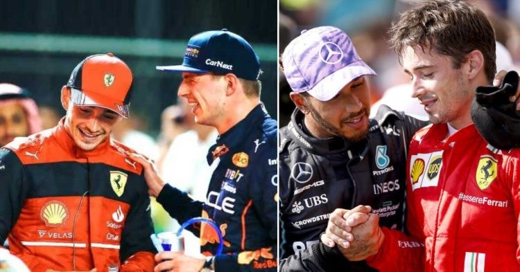 Charles Leclerc has his views on Lewis Hamilton and Max Verstappen's driving styles (Credits: Sports Tiger, Silver Arrows Net)