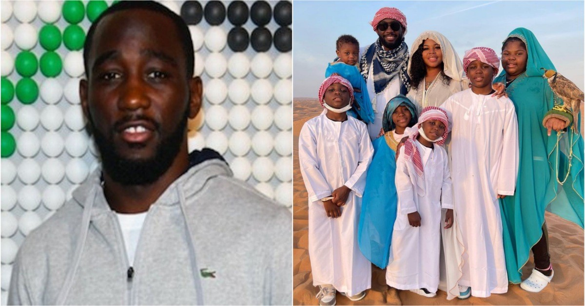 Terence Crawford (left) with his family (right)
