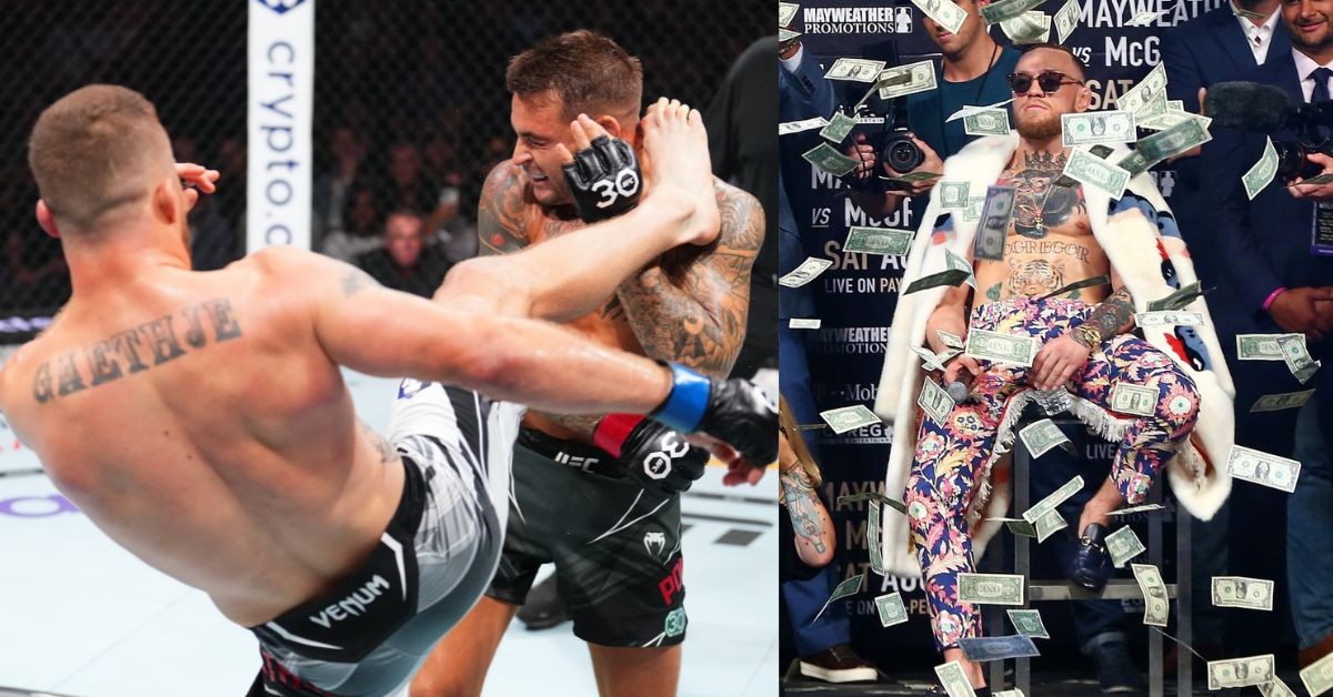 Conor McGregor reacts to Justin Gaethje vs Dustin Poirier KO