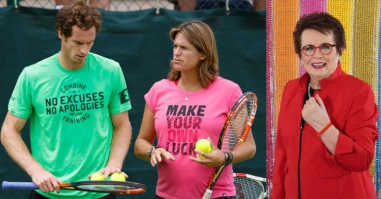 Andy Murray left with her former tennis coach, Amélie Mauresmo