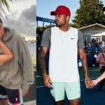 NIck Kyrgios with his girlfriend, Costeen Hatzi .(Credits Twitter)