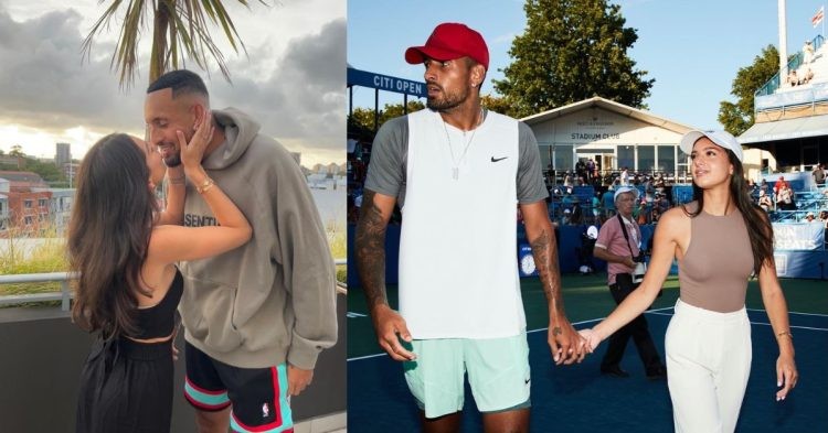 NIck Kyrgios with his girlfriend, Costeen Hatzi .(Credits Twitter)