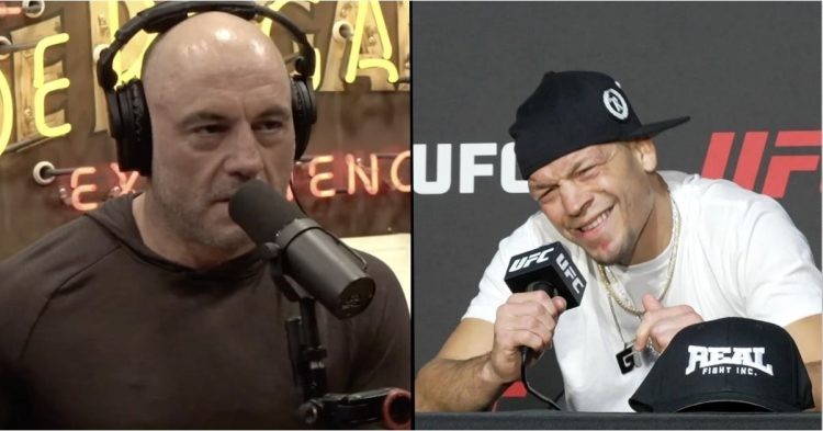 Joe Rogan and Nate Diaz (Credits: The Independent and The Stockton Record)