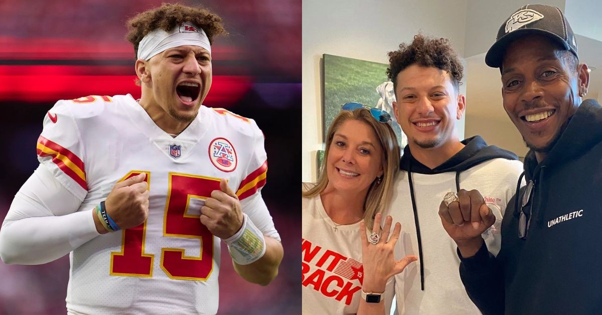 Mahomes with his mom dad