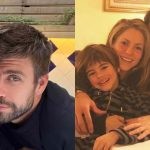 Gerard Pique with Clara Chia Marti (left) Pique with his kids (right) (credits- Instagram)