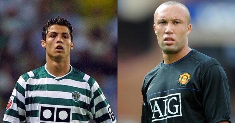 Cristiano Ronaldo (left) Mikael Silvestre (right) (credits- Twitter)