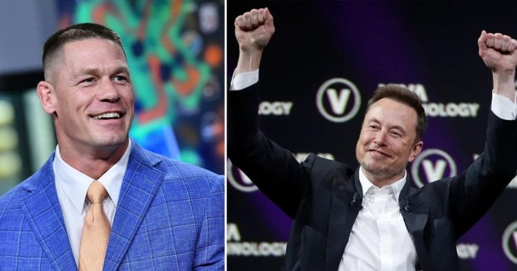 John Cena (left) Elon Musk (right)