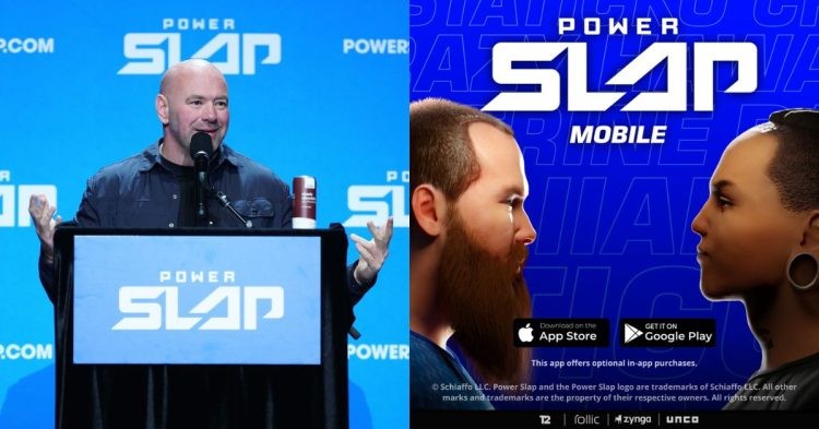 Dana White (left) Power Slap Mobile Game (Right)