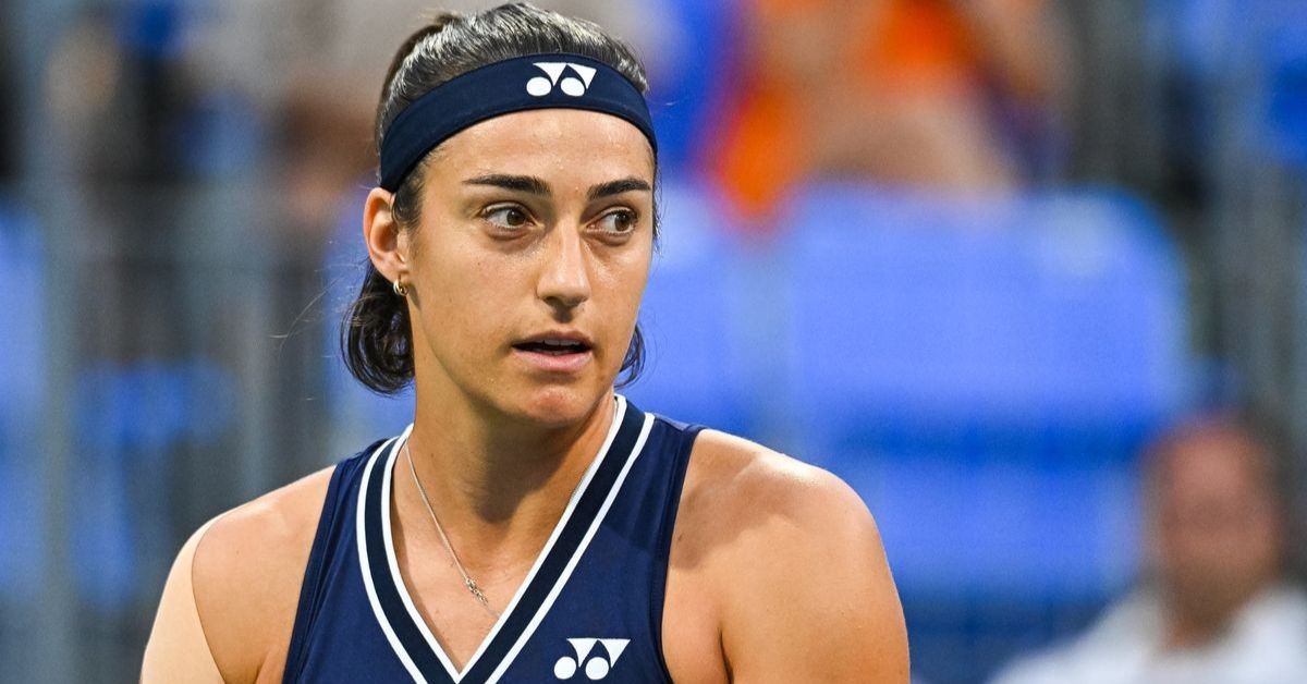 Caroline Garcia during the match against Marie Bouzkova during the Canadian Open 