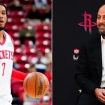 Cam Whitmore and Houston Rockets' GM Rafael Stone (Credit- Getty Images and Houston Rockets)