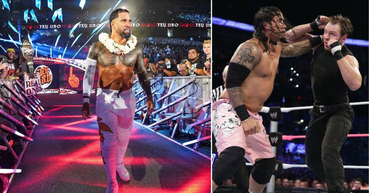 Jey Uso (left) may face Jon Moxley (right) if he goes to AEW 